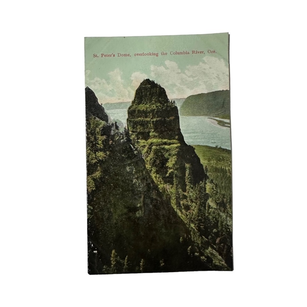 Vtg 1910 Postcard St Peters Columbia River Gorge OR Divided People Near Summit
